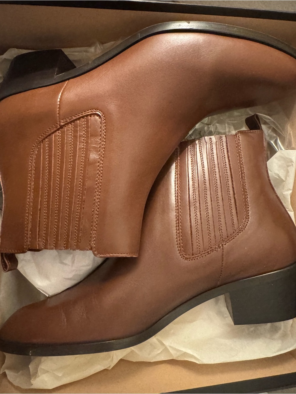 J. Crew Brown Leather Chelsea Ankle Boots